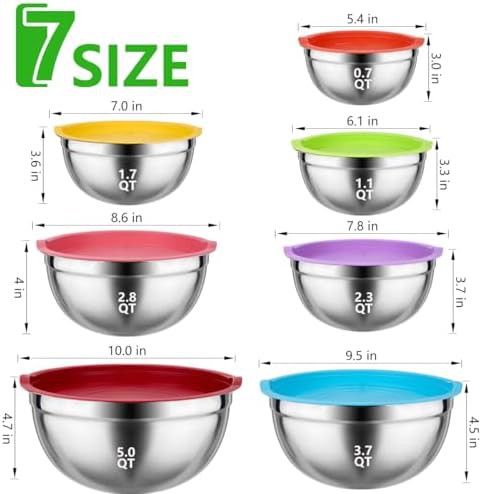 Colorful stainless steel mixing bowl set — photo 4