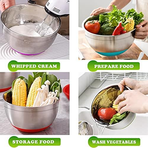 Multicolor stainless steel nesting bowls with lids — photo 4