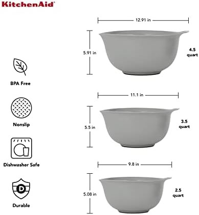 Gray nesting plastic bowls with pour spout — photo 3