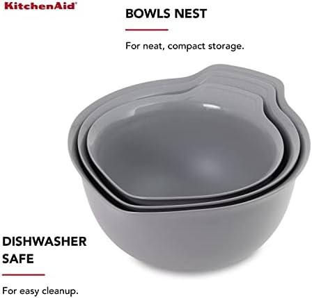 Gray nesting plastic bowls with pour spout — photo 4