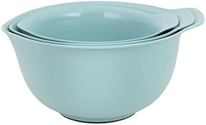 Aqua sky plastic nesting bowls set