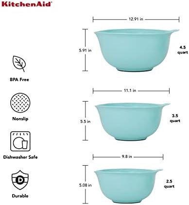 Aqua sky plastic nesting bowls set — photo 3