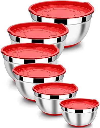 Mixing Bowls with Airtight Lids and Non-slip Base