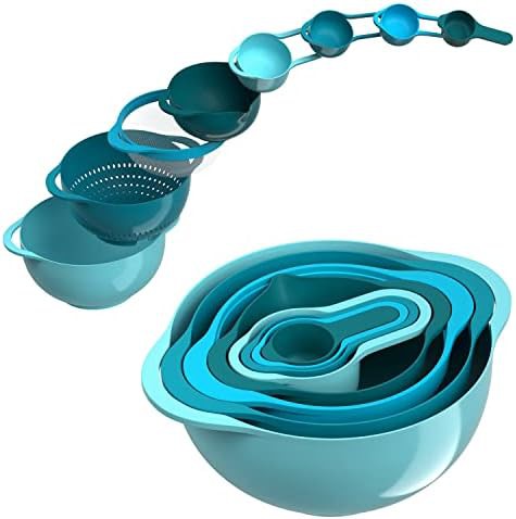Multicolor plastic nesting bowl set