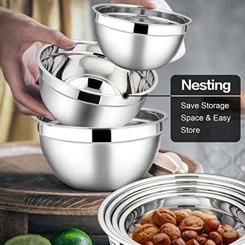 Seven piece nesting bowls with black lids — photo 3