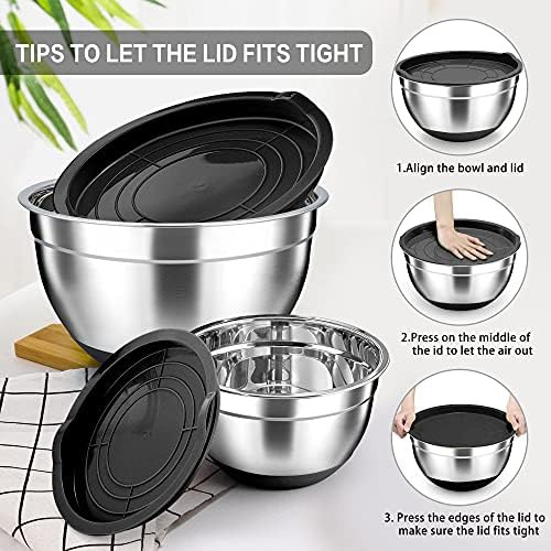 Seven piece black stainless mixing set — photo 4