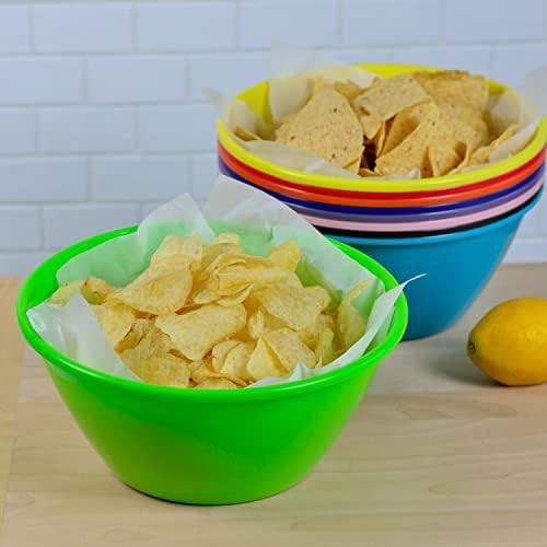 Multicolor plastic mixing and popcorn bowl set — photo 3