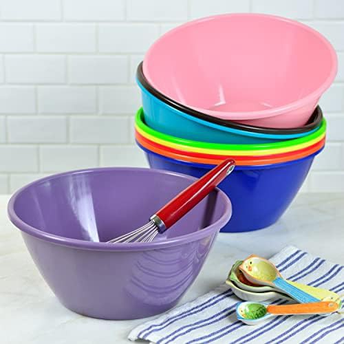 Multicolor plastic mixing and popcorn bowl set — photo 4