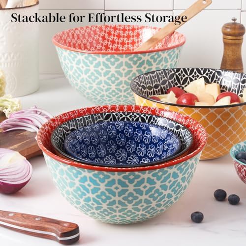 Vibrant Nesting Ceramic Prep and Serving Bowls — photo 5