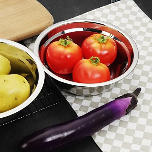 Stainless steel salad serving bowl set — photo 4
