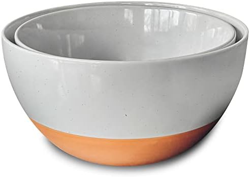 Grey ceramic oven safe mixing bowls