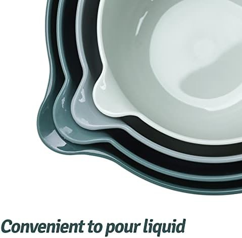 Green nesting mixing bowls with pour spout — photo 4