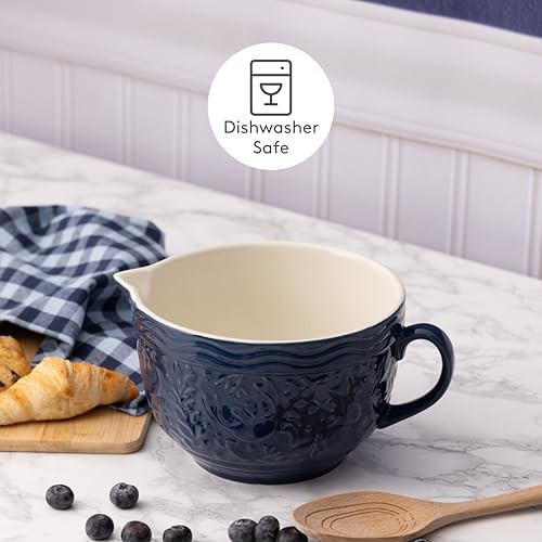 Blue Nautical Ceramic Batter Bowl with Spout — photo 3
