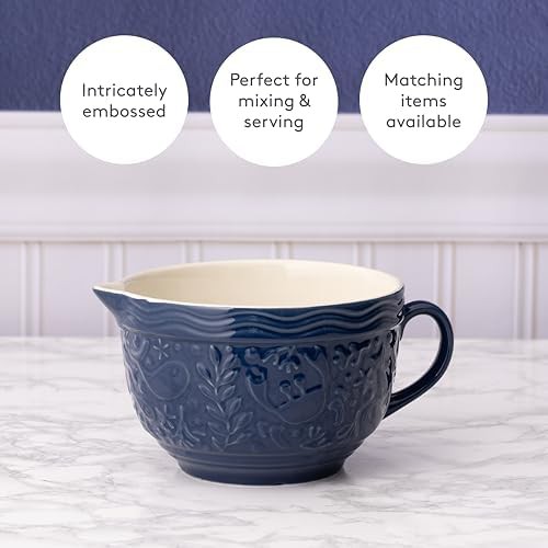 Blue Nautical Ceramic Batter Bowl with Spout — photo 5