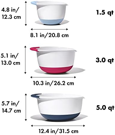 Blueberry Plastic Three Piece Mixing Bowl Set — photo 3
