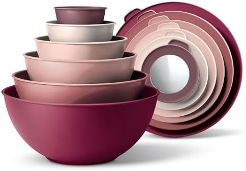 Rose plastic nesting mixing bowl set