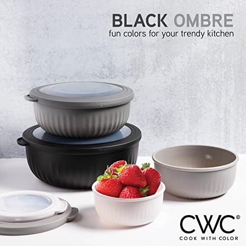Black white small nesting prep bowl set — photo 3