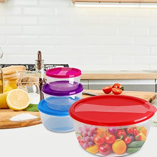 Multicolor plastic nesting bowl set with lids — photo 3