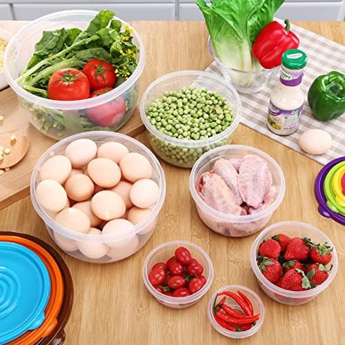 Multicolor plastic nesting bowl set with lids — photo 5