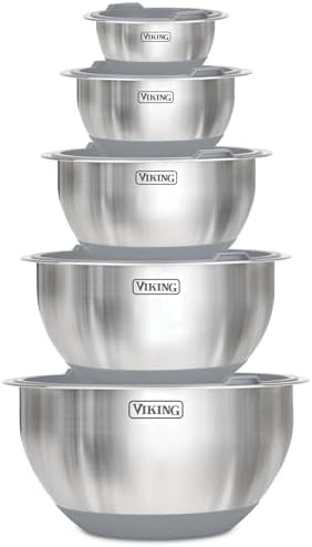 Grey silicone bottom mixing bowl set