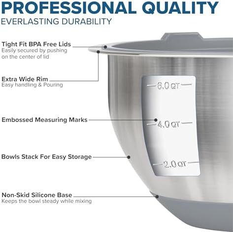 Grey silicone bottom mixing bowl set — photo 3