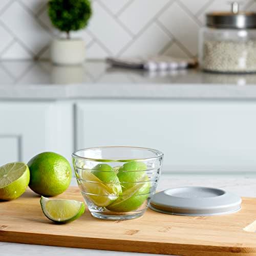 Small glass prep bowls with embossed marks — photo 3