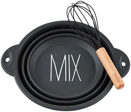 Gray silicone mixing bowl and whisk set