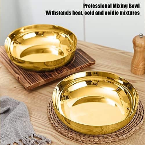 Golden stainless steel deep mixing bowl — photo 3