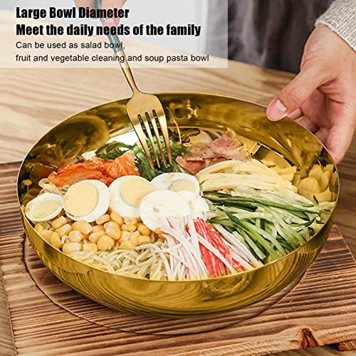 Golden stainless steel deep mixing bowl — photo 4