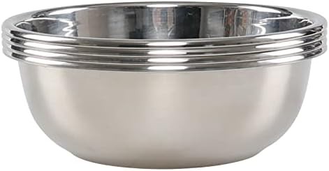 Flat base nesting stainless steel prep bowls