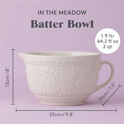 Meadow floral ceramic batter bowl with spout — photo 3