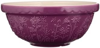 Embossed Floral Daisy Ceramic Mixing Bowl