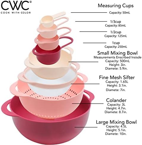 Rose pink nesting bowl and colander set — photo 3