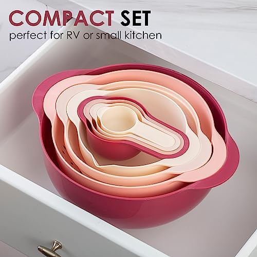 Rose pink nesting bowl and colander set — photo 4