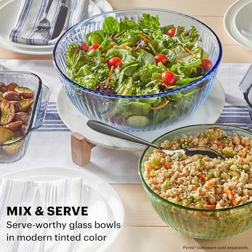 Tinted Glass Nesting Mixing Bowls Three Piece Set — photo 4