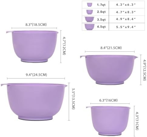 Purple plastic nesting mixing bowls set — photo 5