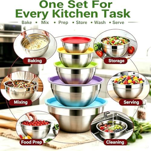 Stainless steel kitchen prep set with airtight lids — photo 3