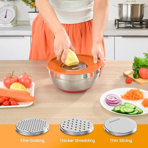 Stainless Nesting Bowls with Grater Attachments — photo 4