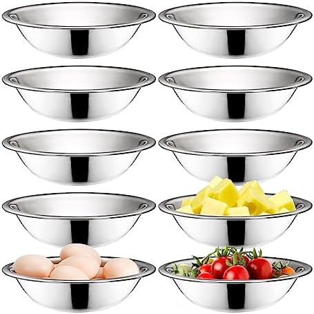 Small stainless steel bowls with flat base