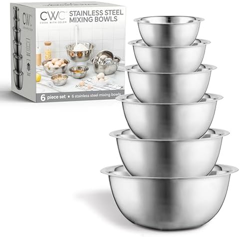 Silver stainless steel flat base mixing bowl