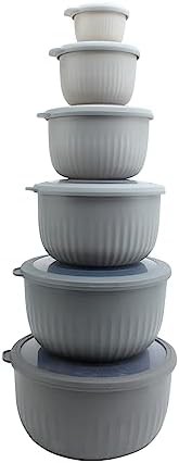 Gray deep anti-flying plastic mixing bowl set