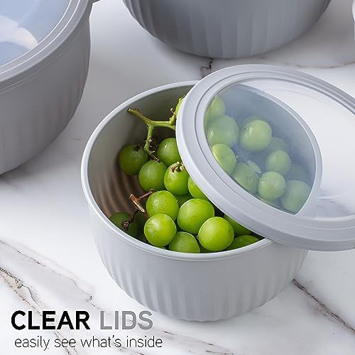 Gray deep anti-flying plastic mixing bowl set — photo 3