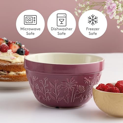 Embossed Floral Ceramic Pudding Basin Bowl — photo 5