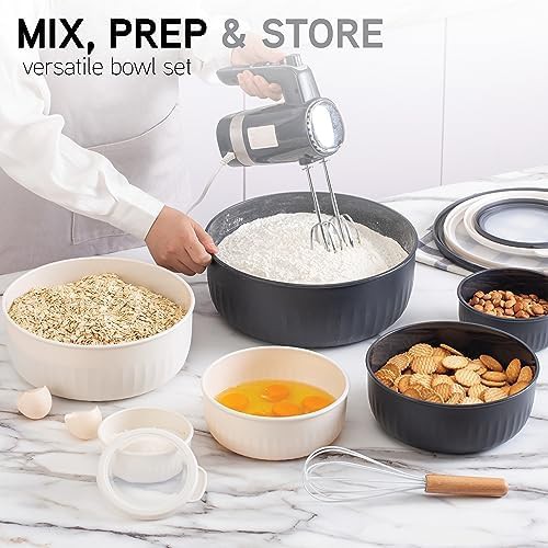 Speckled black wide nesting mixing bowl set — photo 4