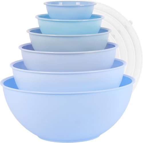 Pale blue nesting bowls with airtight lids