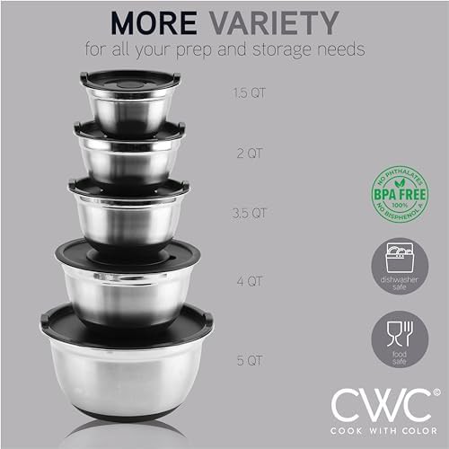 Silver stainless steel small prep mixing bowl — photo 3