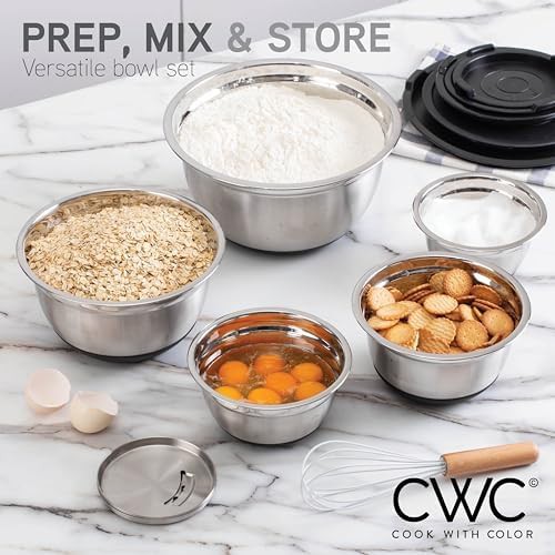 Silver stainless steel small prep mixing bowl — photo 5