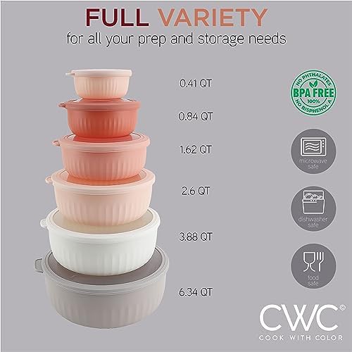 Multicolor grey pink nesting prep bowl set — photo 4