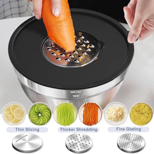 Black Stainless Steel Bowls with Grater Attachments — photo 5