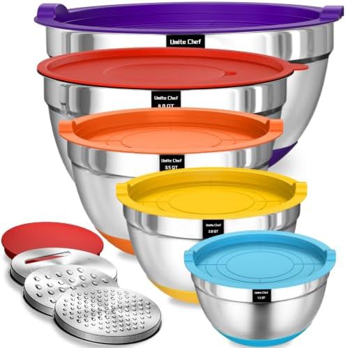 Multicolor Stainless Steel Nesting Bowl Set